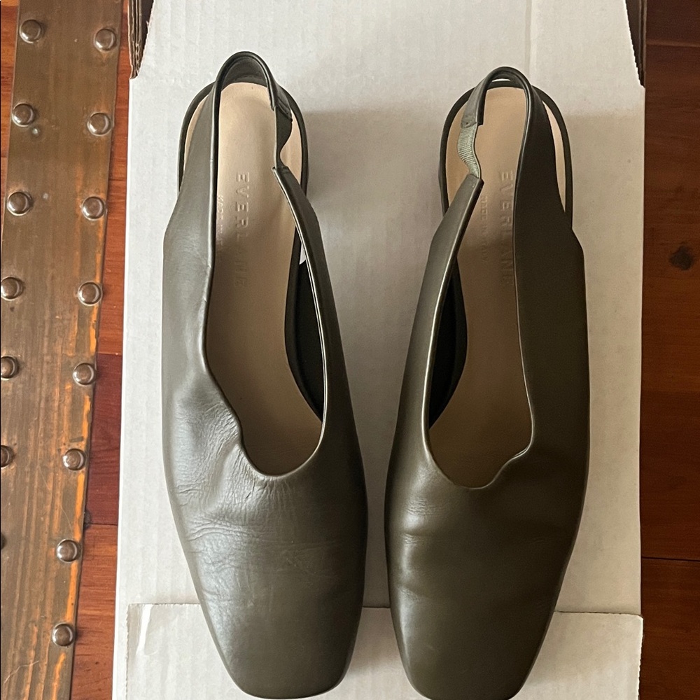 Everlane Women's Dark Green Slingback Flats